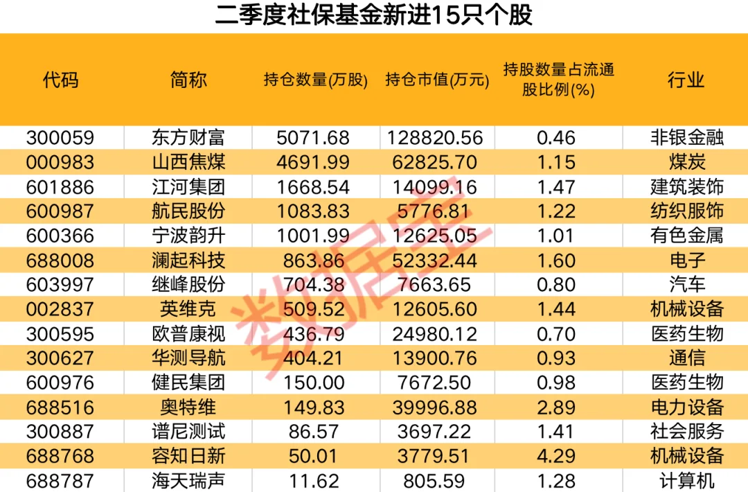 半年报进入密集披露期，各大机构持仓变动情况备受市场关注。社保基金以稳健的投资风格著称，被价值投资者视为投资风向标。截至目前，在已披露半年报的A股上市公司中，有60股前十大流通股名单中出现社保基金的身影。22股获社保基金连续持仓超8个季度。